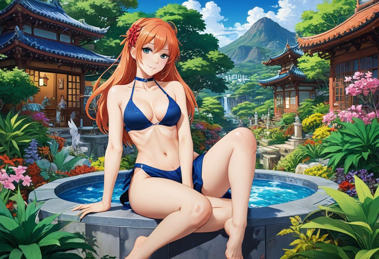 A vivid and dynamic illustration showcasing a colorful world of hentai entertainment, blending elements of animated erotica and adult games. Include a diverse range of characters in playful poses, surrounded by whimsical backgrounds that reflect various artistic styles, such as anime landscapes and sensual gaming environments. The scene should feel lively and engaging, capturing the spectrum of emotions and experiences within this genre. Use vibrant colors to enhance the playful atmosphere. super-realistic. vibrant colors. anime style.
